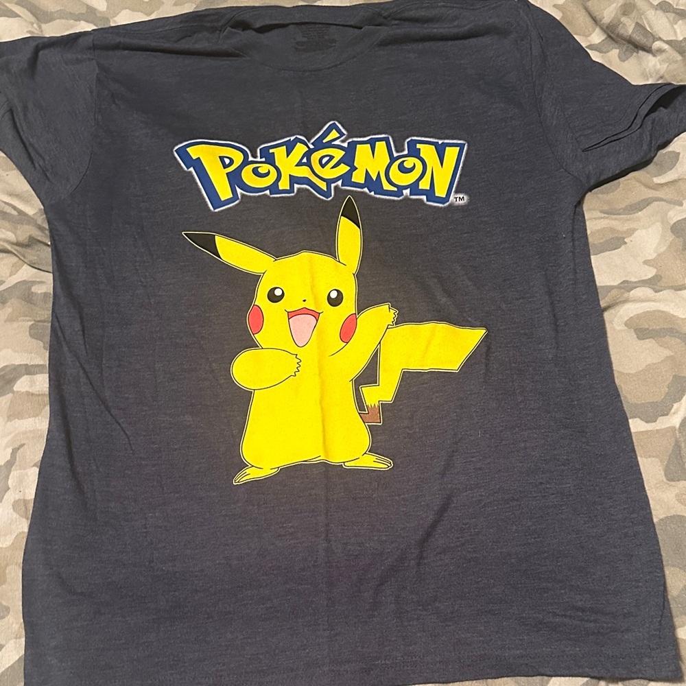 Pokemon Charcoal Tee with Yellow Pikachu